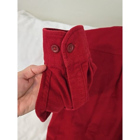 VTG LL Bean Men's Large (Tall) Shirt Jacket Heavy Duty Button Down Pocket RED - Picture 14 of 16